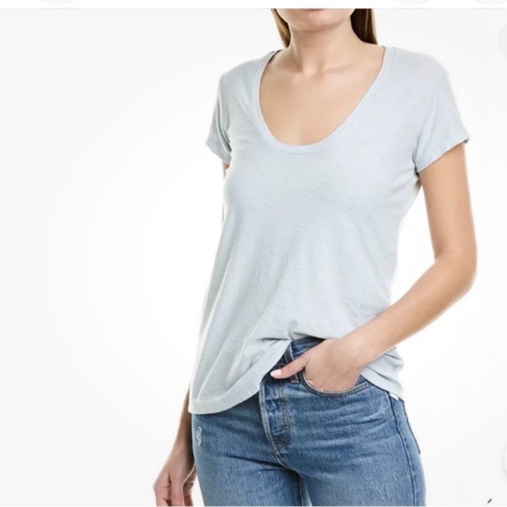 NWT James Perse Women's Short Sleeve slub Tee - Picture 2 of 9